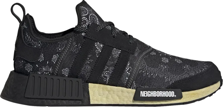 Adidas Neighborhood x NMD_R1 'Black Paisley Bandana' sneakers, black