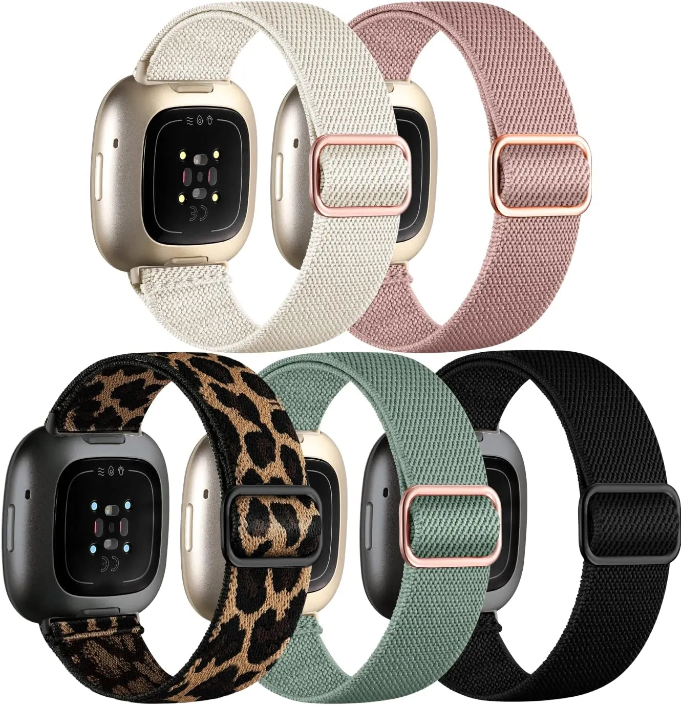 Adorve Elastic Nylon Band Compatible with Fitbit Sense/Sense 2//Versa 3/Versa 4 bands Women Men, Adjustable Stretchy Solo Loop Sport Band for Fitbit Sense & Versa 3 Smart Watch Replacement