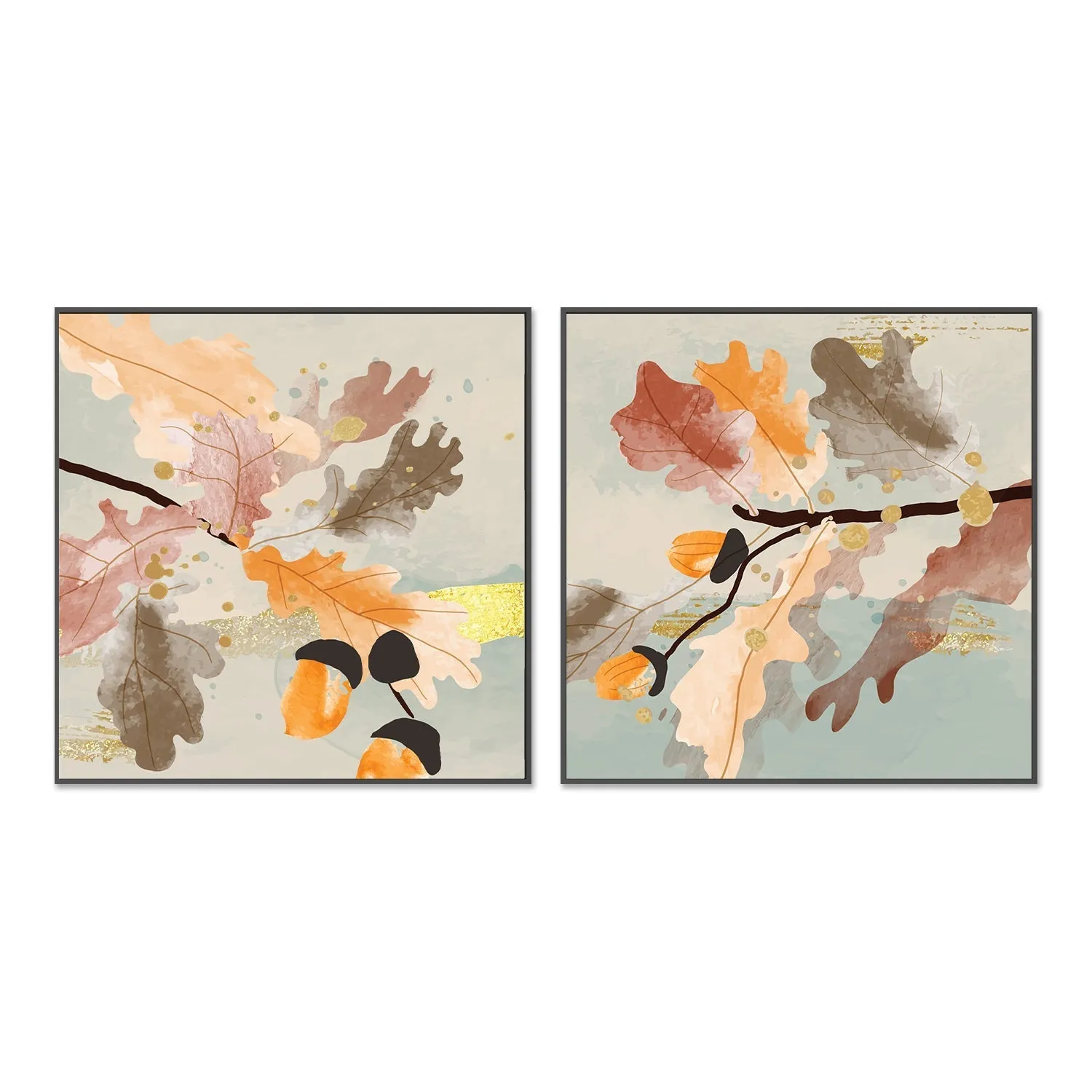 Autumn Tree, Style A & B, Set Of 2