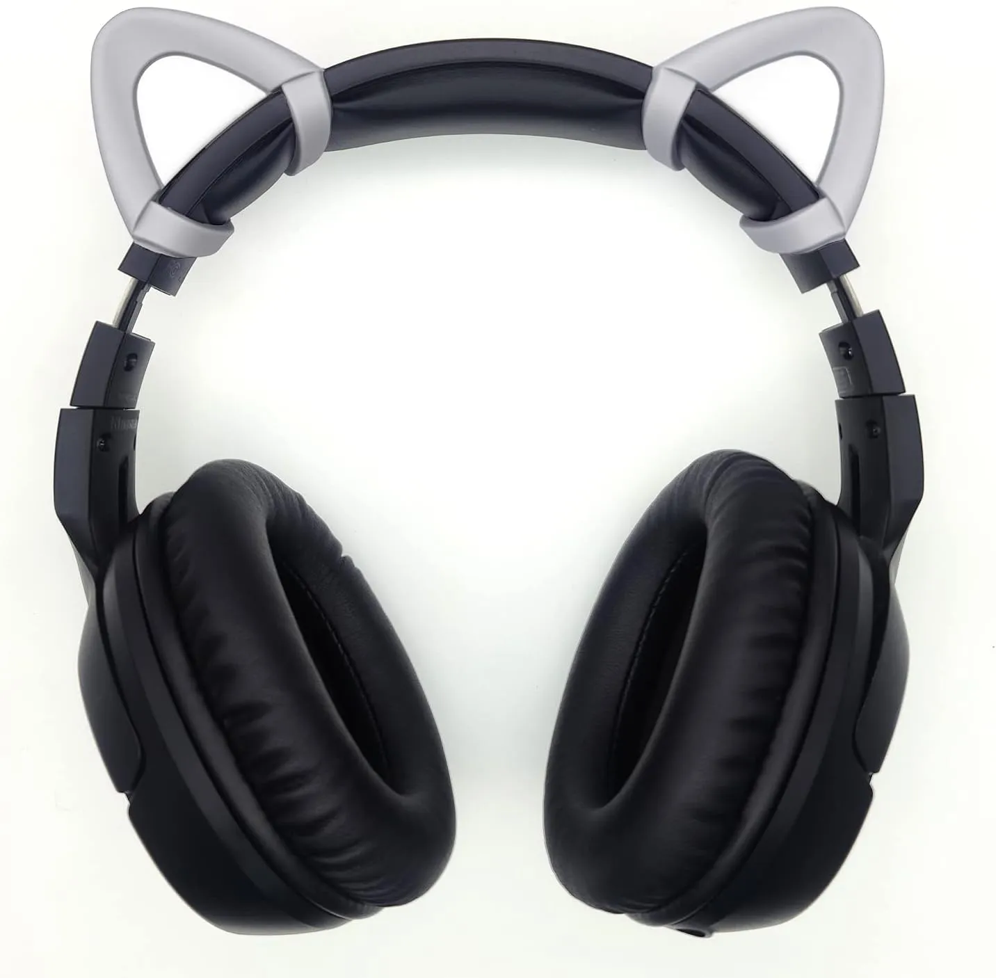 REEYEAR Cute Cat Ears Fits for HypreX Cloud/Cloud Stinger/Cloud Flight Headsets, Universal Fit Lovely Kitty Adjustable Attachment Straps for Video Live Gaming Headphone,Gray& White