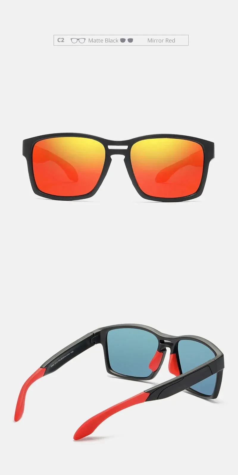 Unisex Tr90 Clear View Mirror Frame Sunglasses With Elastic Rubber