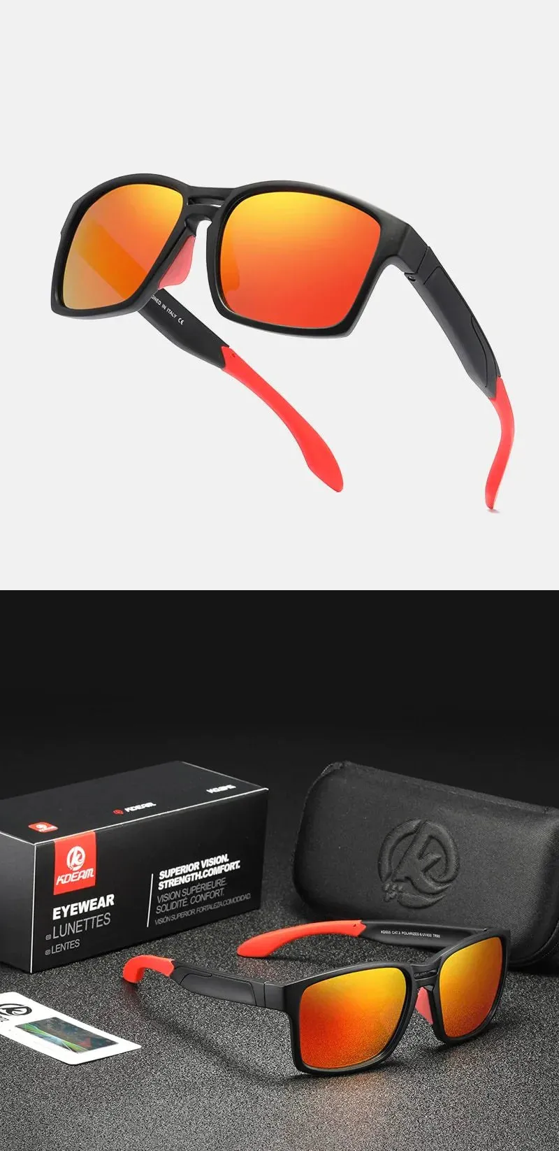 Unisex Tr90 Clear View Mirror Frame Sunglasses With Elastic Rubber