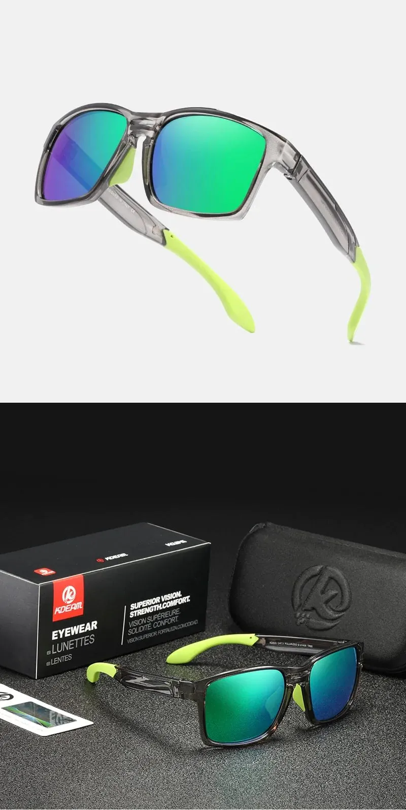 Unisex Tr90 Clear View Mirror Frame Sunglasses With Elastic Rubber