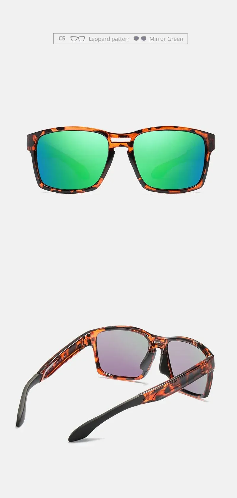 Unisex Tr90 Clear View Mirror Frame Sunglasses With Elastic Rubber