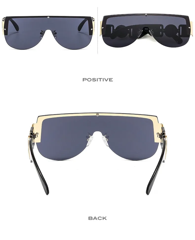 Unisex's Fashion Leopard Luxury Gradients Shield Goggle Sunglasses