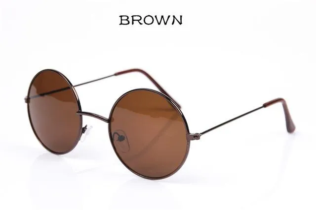 Vintage Round Frame Designer Mirror Lens Sunglasses for Women