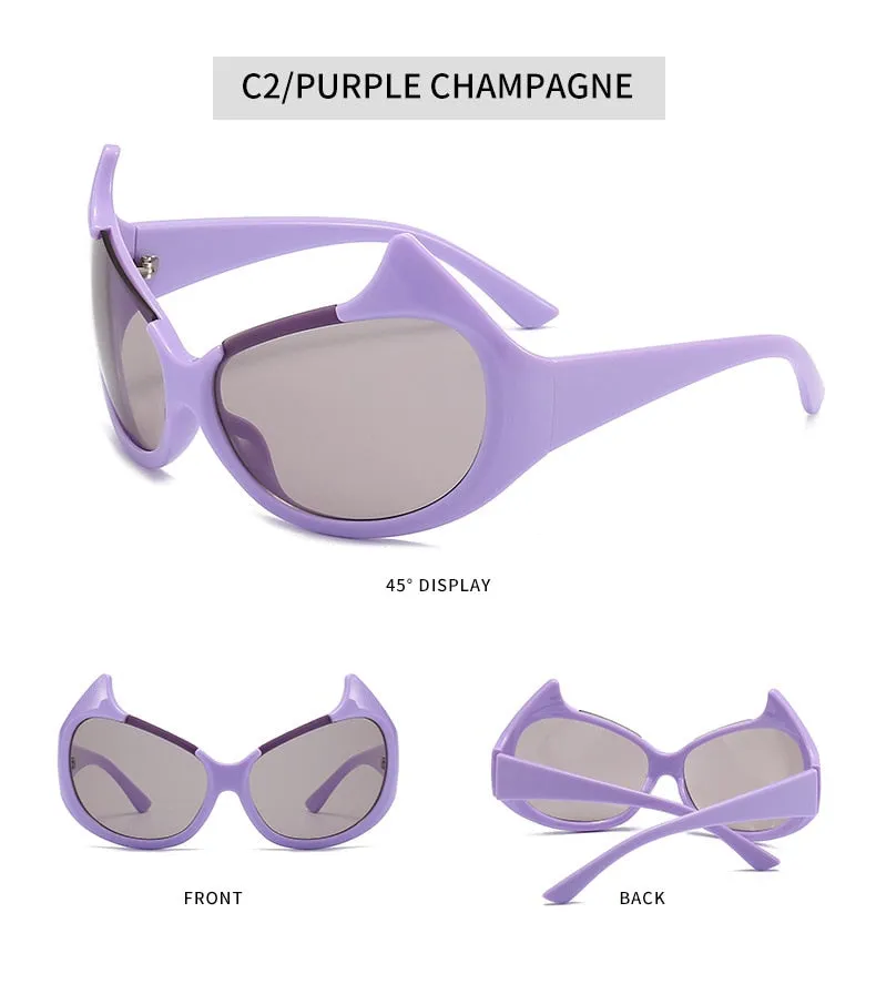 Women's Sexy Punk Style UV400 Mirror Cat Eyes Eyewear Sunglasses