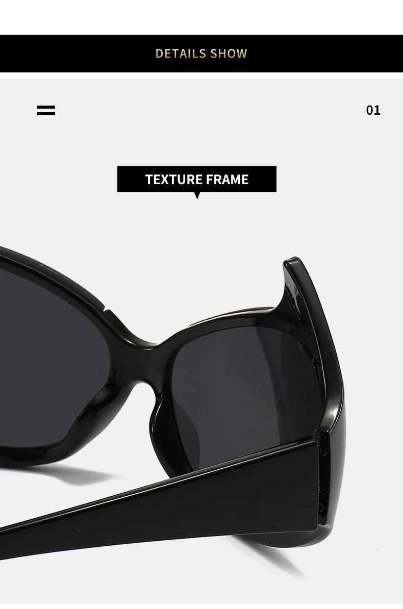 Women's Sexy Punk Style UV400 Mirror Cat Eyes Eyewear Sunglasses