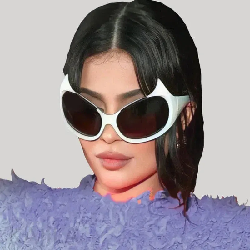 Women's Sexy Punk Style UV400 Mirror Cat Eyes Eyewear Sunglasses