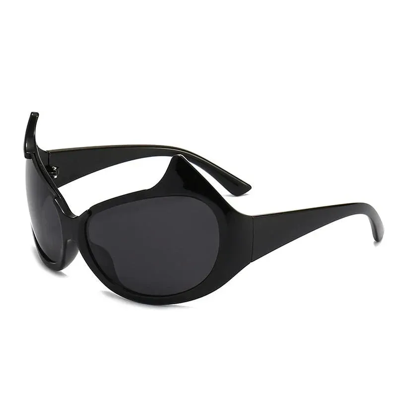 Women's Sexy Punk Style UV400 Mirror Cat Eyes Eyewear Sunglasses