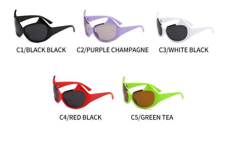 Women's Sexy Punk Style UV400 Mirror Cat Eyes Eyewear Sunglasses