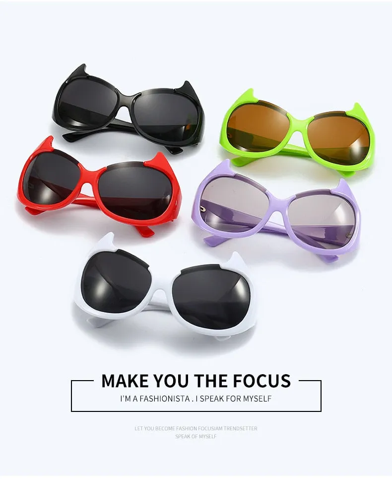 Women's Sexy Punk Style UV400 Mirror Cat Eyes Eyewear Sunglasses