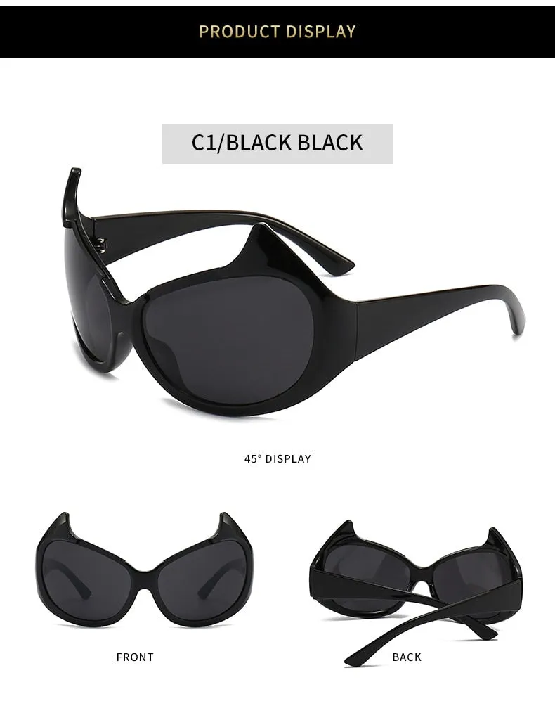 Women's Sexy Punk Style UV400 Mirror Cat Eyes Eyewear Sunglasses