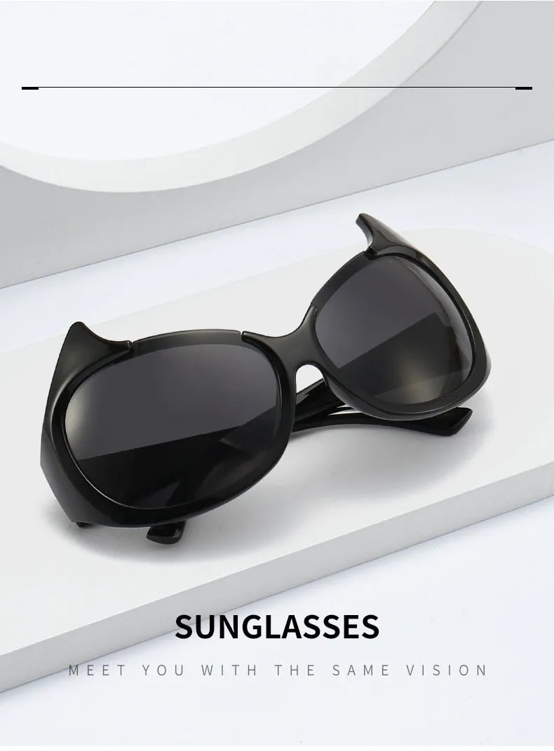 Women's Sexy Punk Style UV400 Mirror Cat Eyes Eyewear Sunglasses