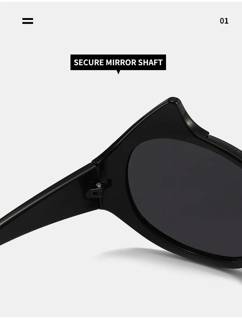 Women's Sexy Punk Style UV400 Mirror Cat Eyes Eyewear Sunglasses
