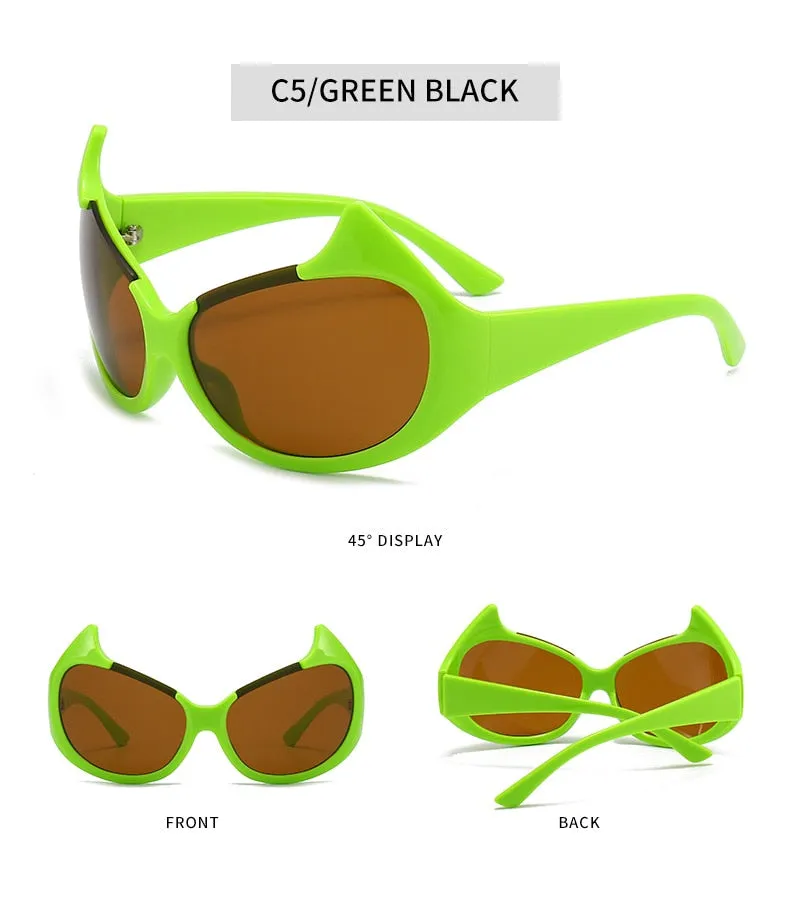 Women's Sexy Punk Style UV400 Mirror Cat Eyes Eyewear Sunglasses
