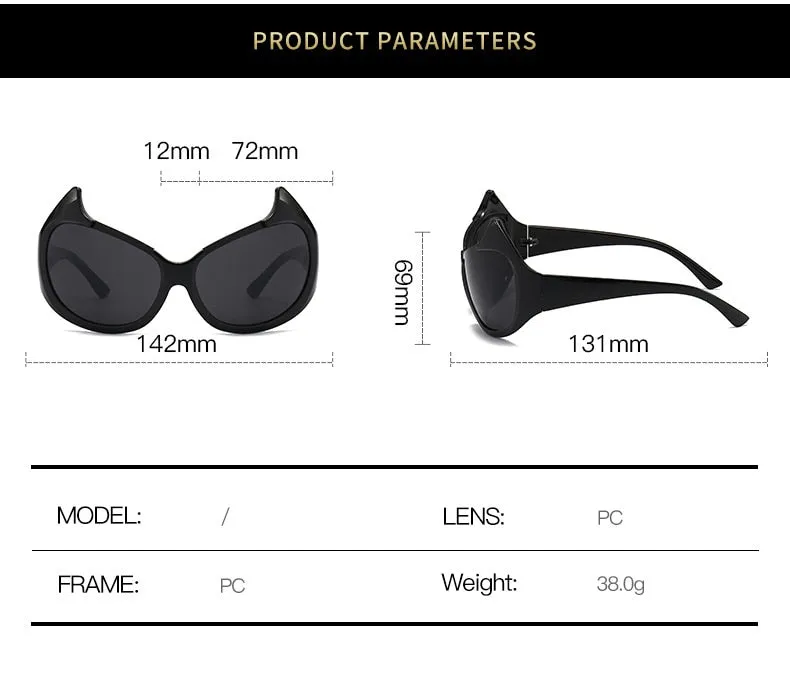 Women's Sexy Punk Style UV400 Mirror Cat Eyes Eyewear Sunglasses