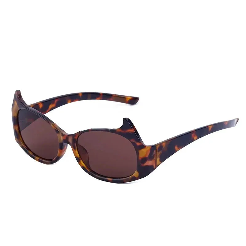 Women's Sexy Punk Style UV400 Mirror Cat Eyes Eyewear Sunglasses