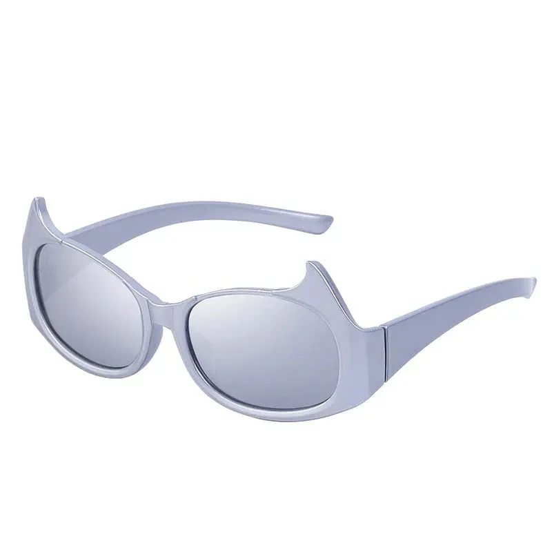 Women's Sexy Punk Style UV400 Mirror Cat Eyes Eyewear Sunglasses