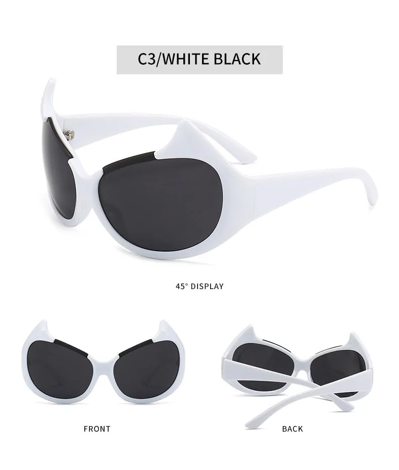 Women's Sexy Punk Style UV400 Mirror Cat Eyes Eyewear Sunglasses