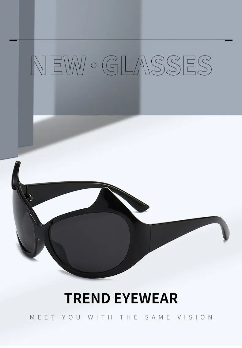 Women's Sexy Punk Style UV400 Mirror Cat Eyes Eyewear Sunglasses